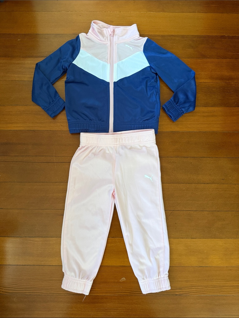 Puma Kids Navy and Light Pink Colorblock Set